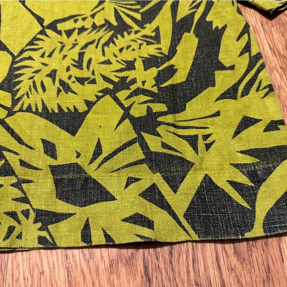 Bryn Walker Green Black 100% Linen Oversized Top Size Small - Picture 3 of 10